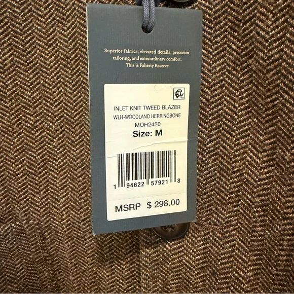 Faherty Men’s Blazer - Woodland Herringbone (Brown)